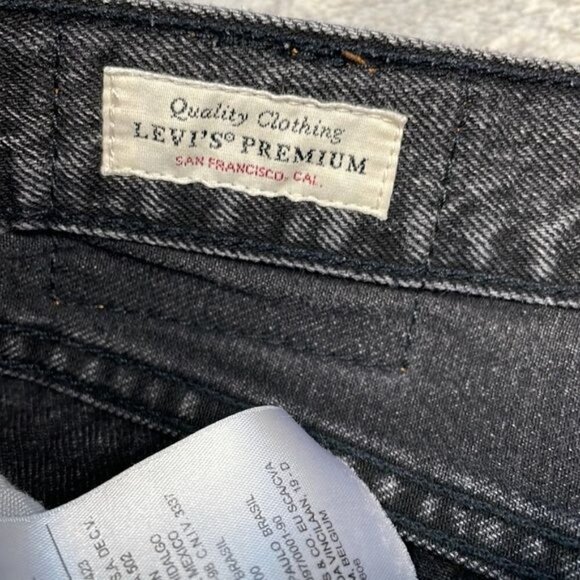 Levis 501 Big E High Rise Cut Off Shorts Washed Trashed Black Sz 26 - Picture 14 of 16